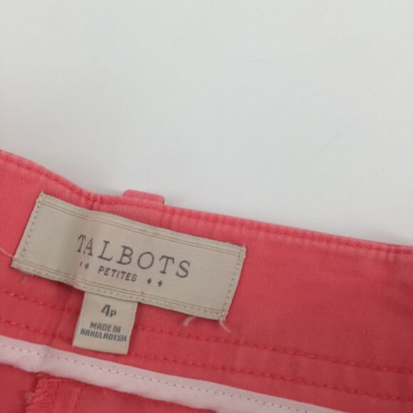 Talbots Longer Length Khaki Bermuda Shorts 4P Womens Petite Salmon Pink Modest - Picture 3 of 7